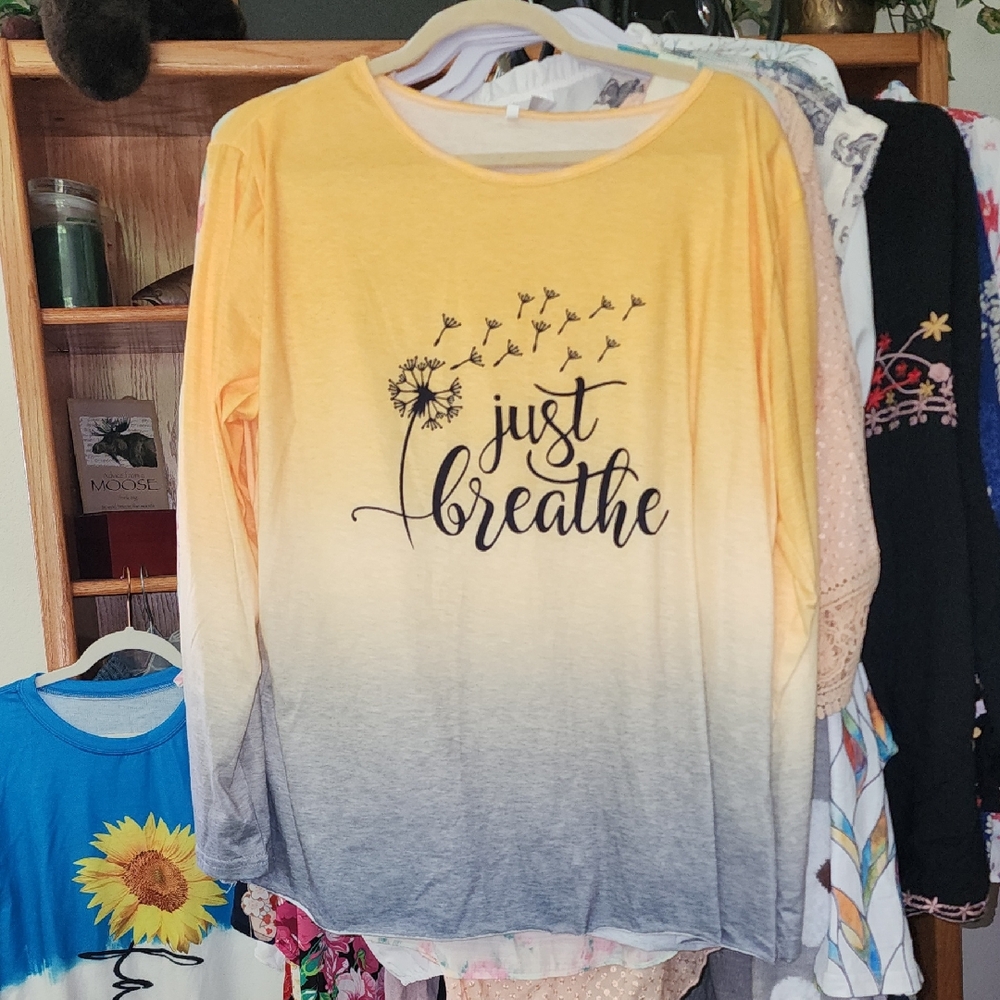 Source Unknown Yellow to Gray Ombre Sweatshirt